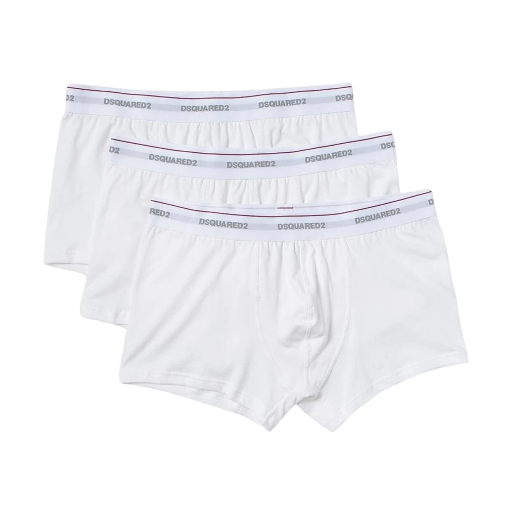 Dsquared2 Men's White Comfort Stretch Cotton Boxer Briefs Set - Underpants - L - Underwear