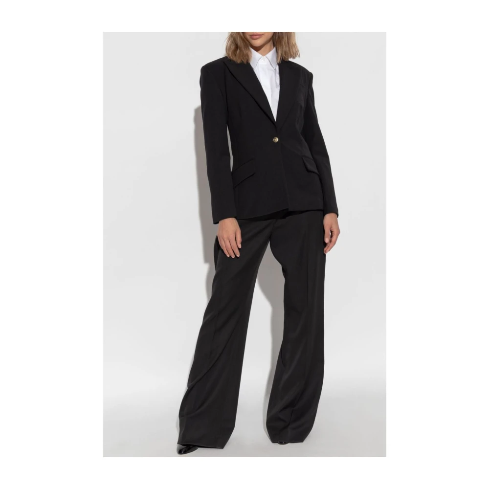 Versace Jeans Couture Zwarte Jas Verhoog Stijl Elegantie Black Dames
