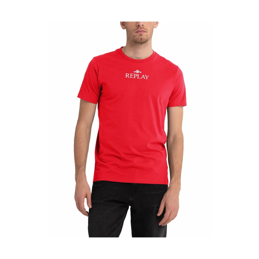 Replay Heren T-shirt van 100% katoen Red Heren