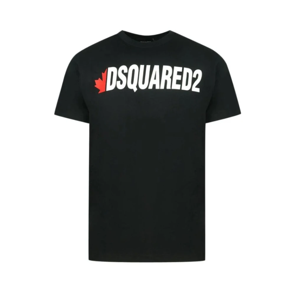 Dsquared2 Zwart Logo Print T-Shirt Black Heren