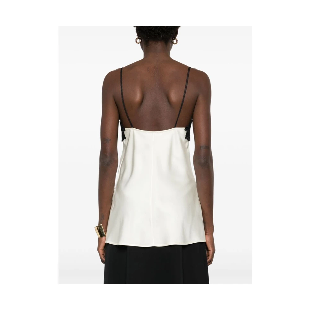 Jil Sander Beige V-Hals Mouwloze Top Beige Dames