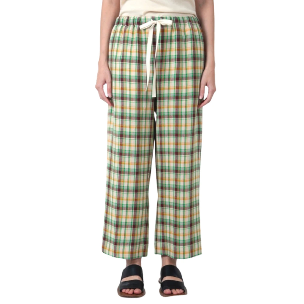 Phisique du Role Geruite Linnen Wijde Pijp Broek Multicolor Dames