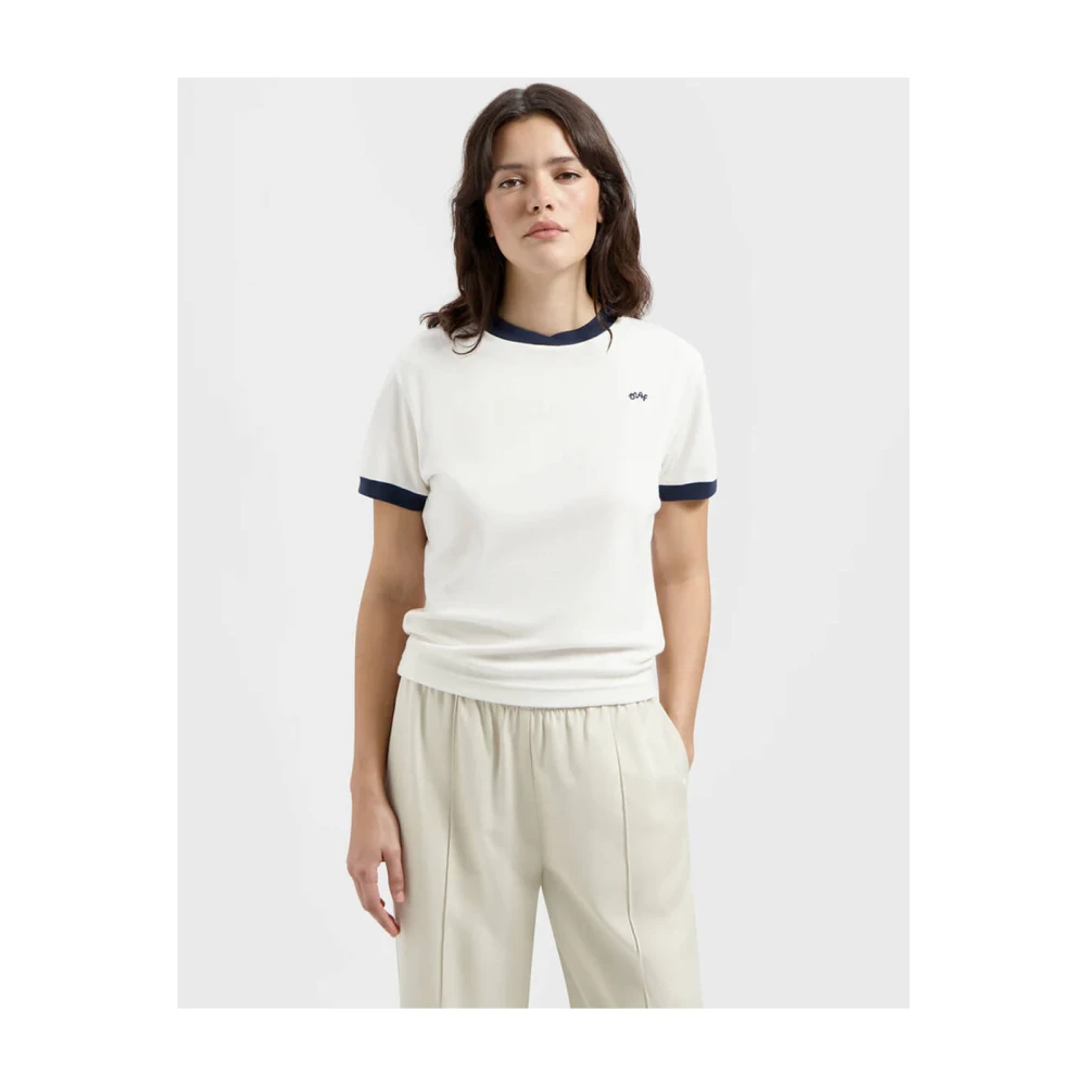 Olaf Hussein Handtekening Ringer Tee White Dames