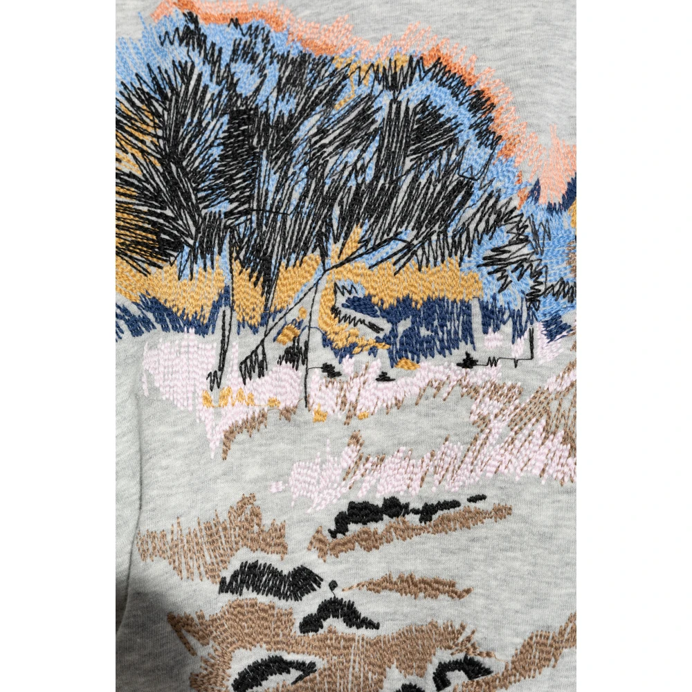 Munthe Sweatshirt met geborduurd patroon Gray Dames