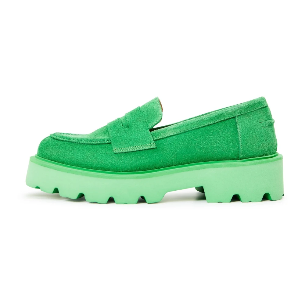 Cesare Gaspari Slip-on Mocka Loafers - Grön Green, Dam