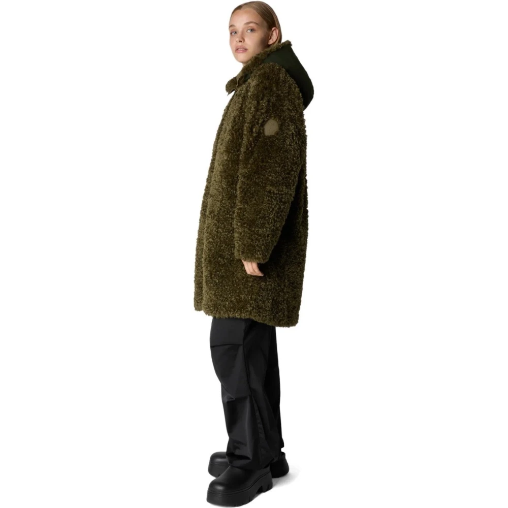 Save The Duck Groene Gewatteerde Hoodie Jas Green Dames