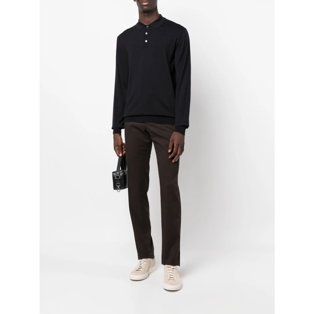 Zanone Klassieke Polo Shirt in Navy Blue Heren