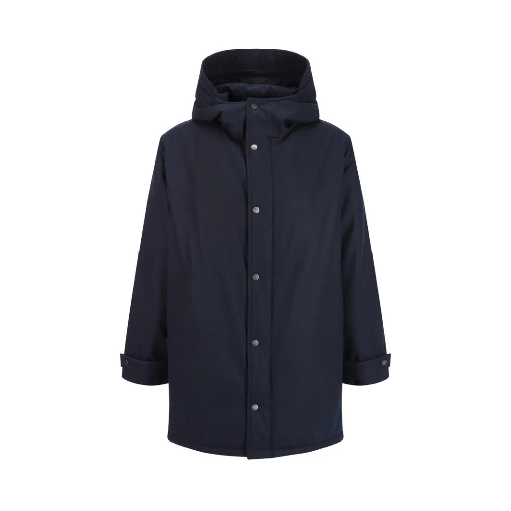 Kiton Kasjmier donsjack met capuchon Blue Heren
