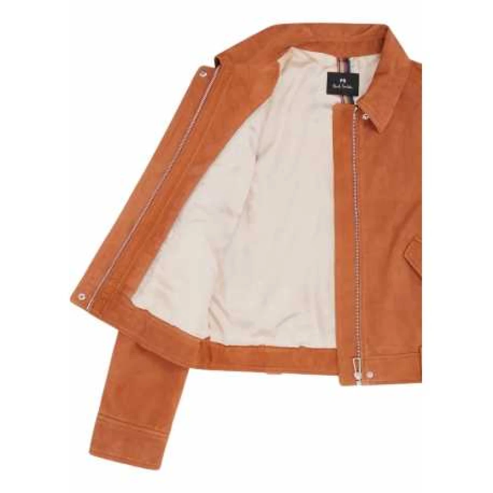 Paul Smith Terracotta Suède Kort Jack Verfijnd Ontwerp Orange Dames