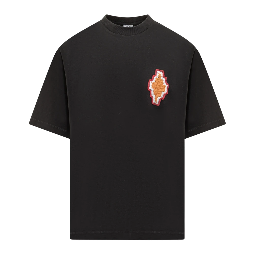 Marcelo Burlon Macrame Cross Tee Black Heren