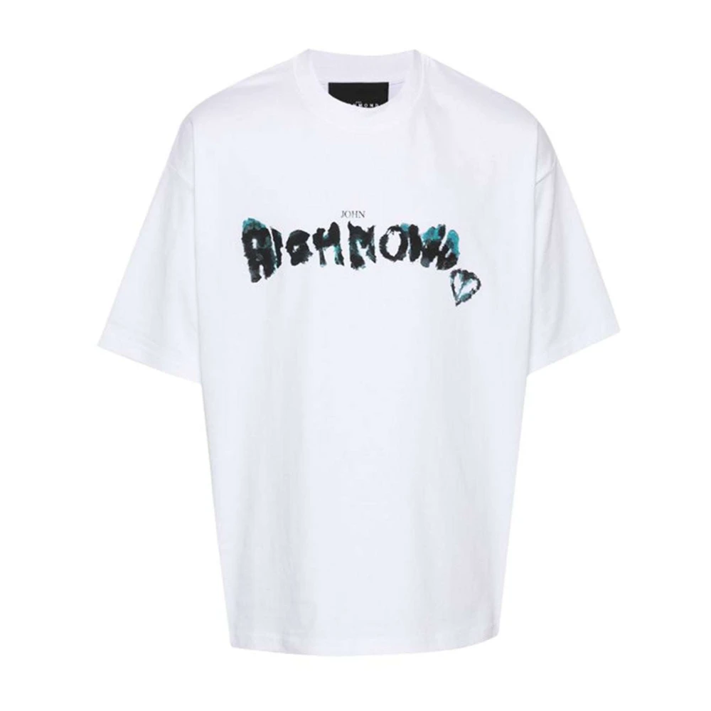 John Richmond Logo Voor Ronde Hals Korte Mouw T-shirt White Heren
