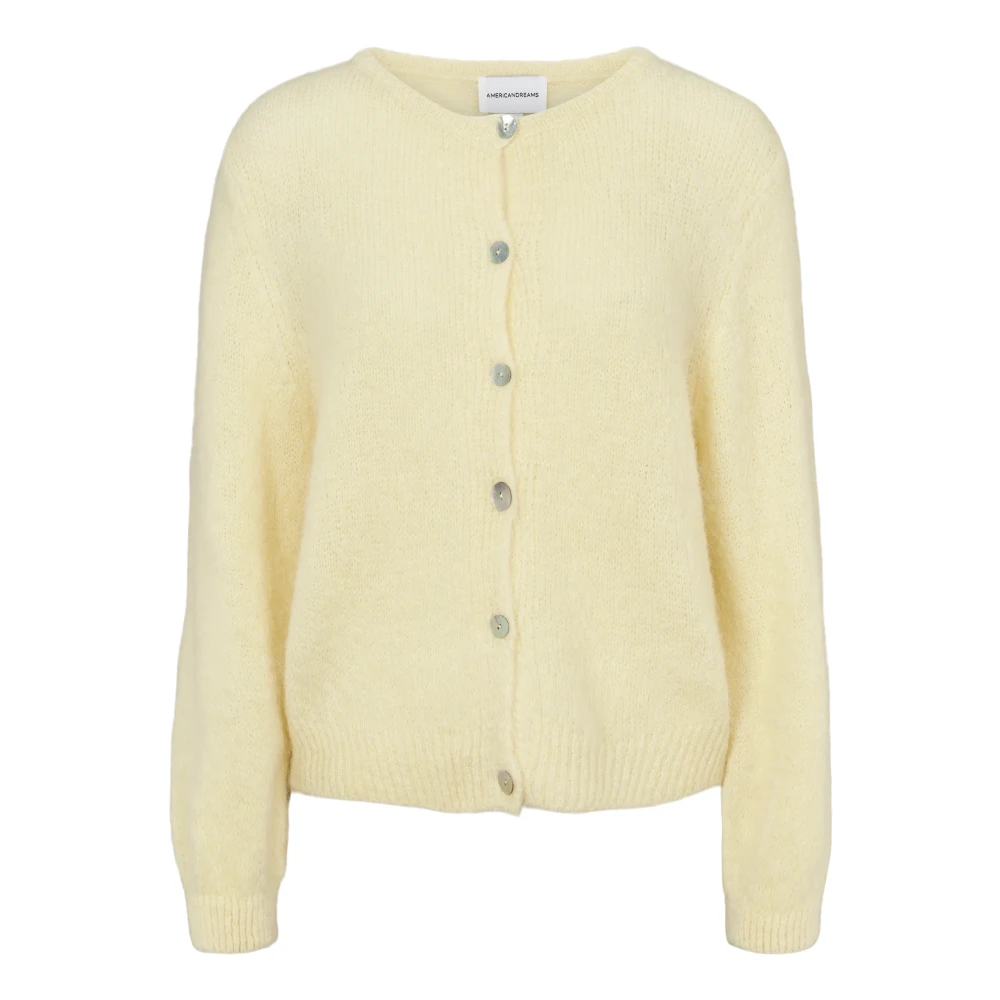 American Dreams Mjuk Alpacka Cardigan Ljusgul Yellow, Dam