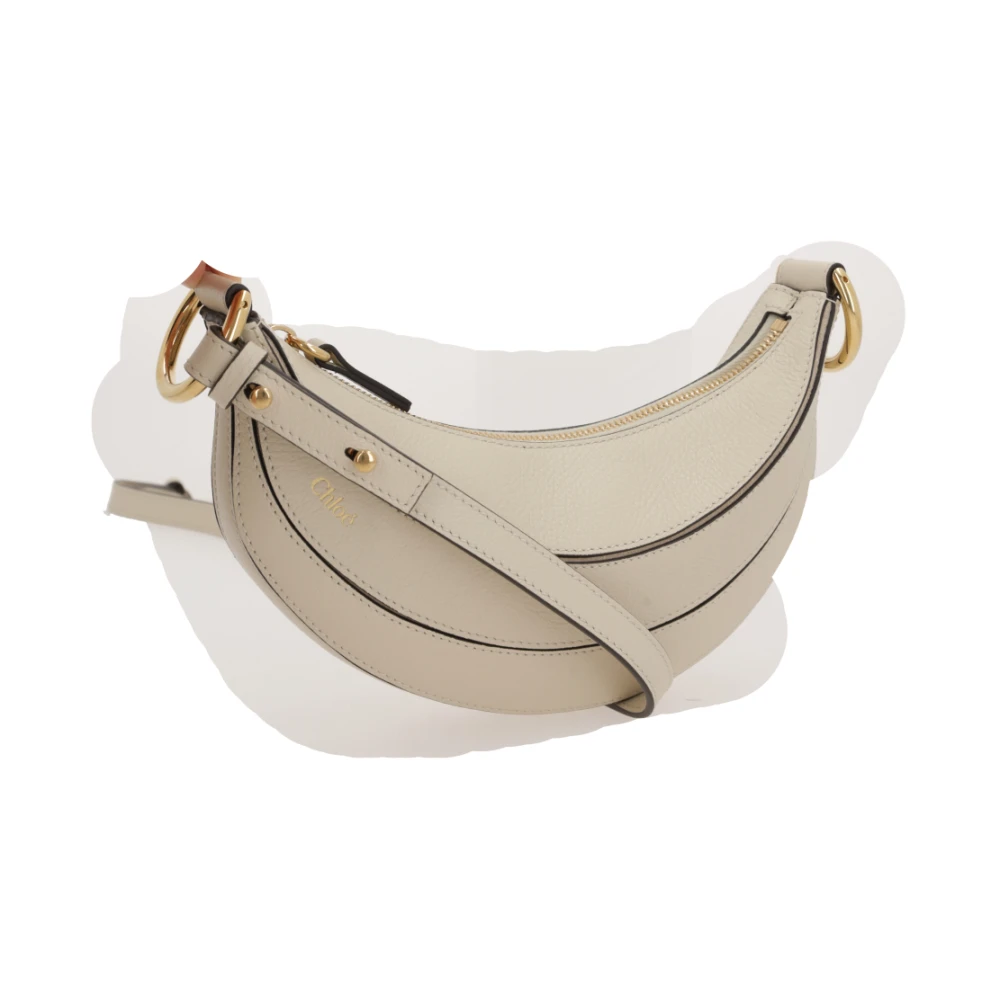 Chloé Beige leren schoudertas met gouden hardware Beige Dames