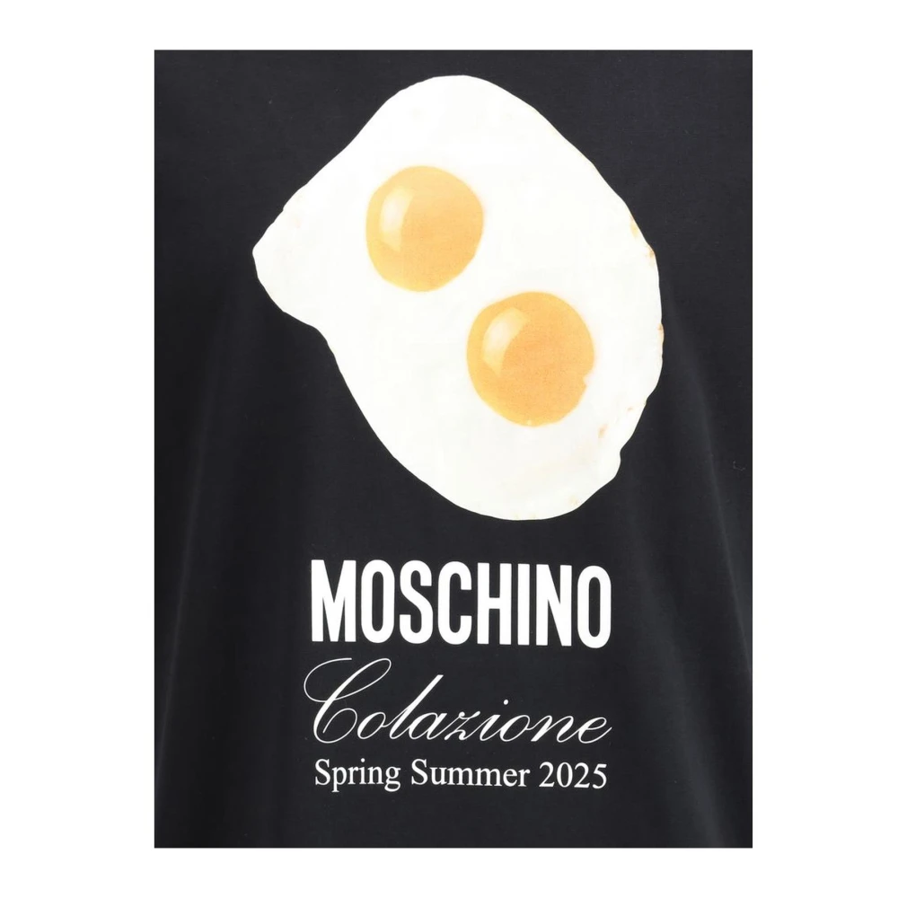 Moschino Maxi Egg Print Katoenen T-shirt Black Heren