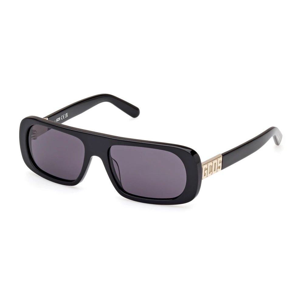 Gcds Unisex Black Sunglasses,, Sunglasses Squared Glossy Medium