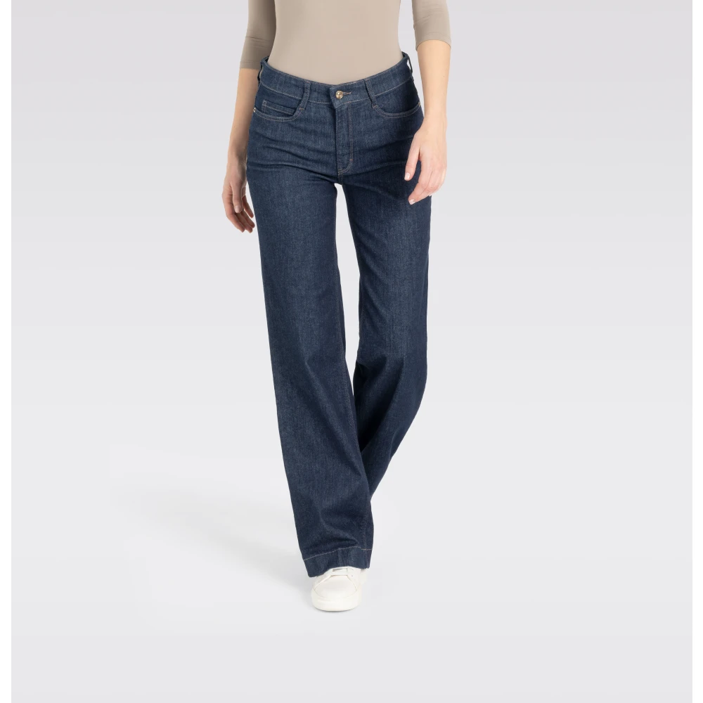 MAC Wijde Stretch Denim Jeans Blue Dames