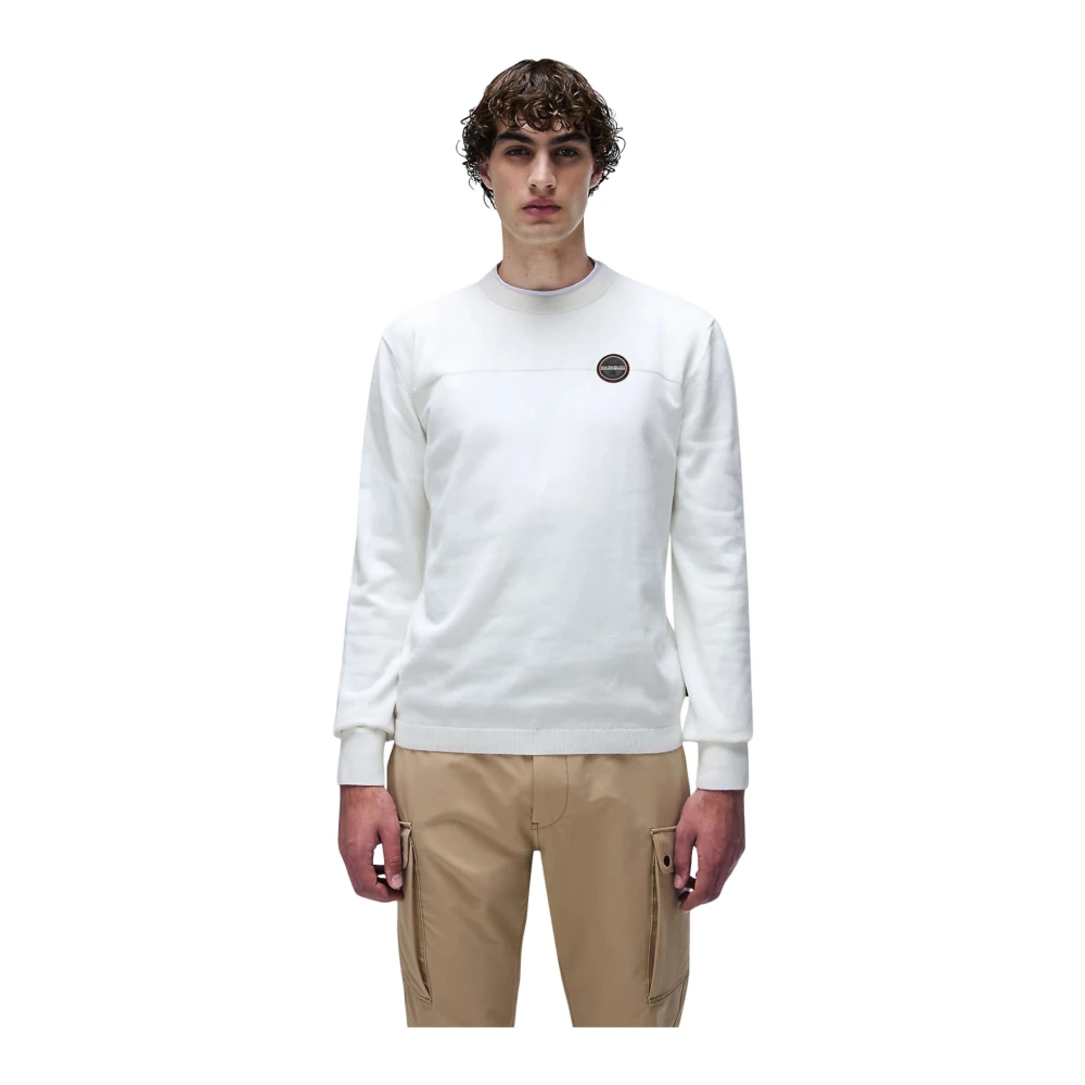 Napapijri Witte Reigersweater met Geborduurd Detail White Heren