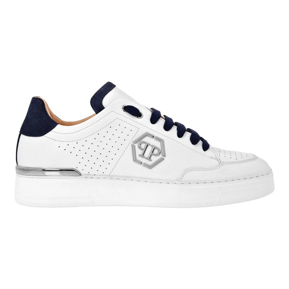 Philipp Plein Mix Leather Lo-Top Sneakers unisex Schoenen Wit