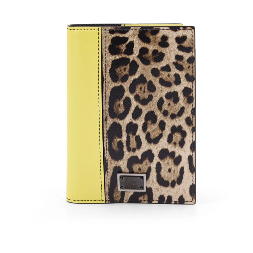 Dolce & Gabbana Leren paspoorthouder met Animalier-print Multicolor Heren
