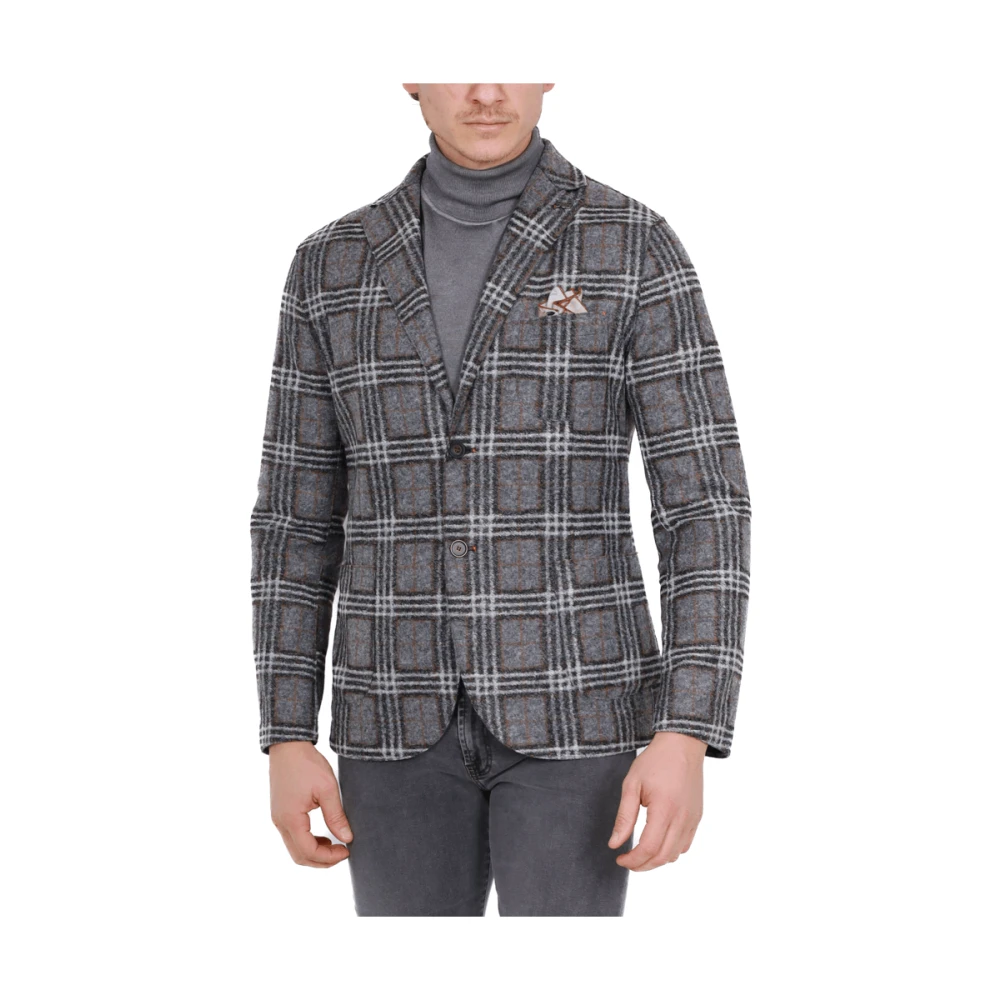 BOB Geruit Patroon Grijs Blazer Jas Gray Heren