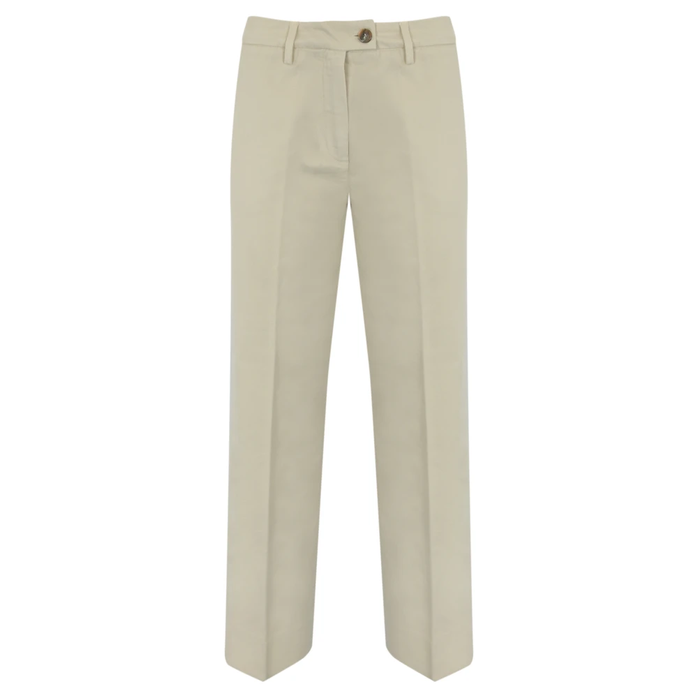 Re-Hash Beige Katoenen Broek Regular Fit Beige Dames