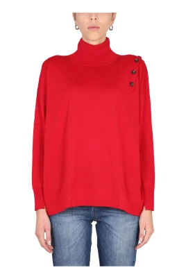Button Turtleneck Sweater