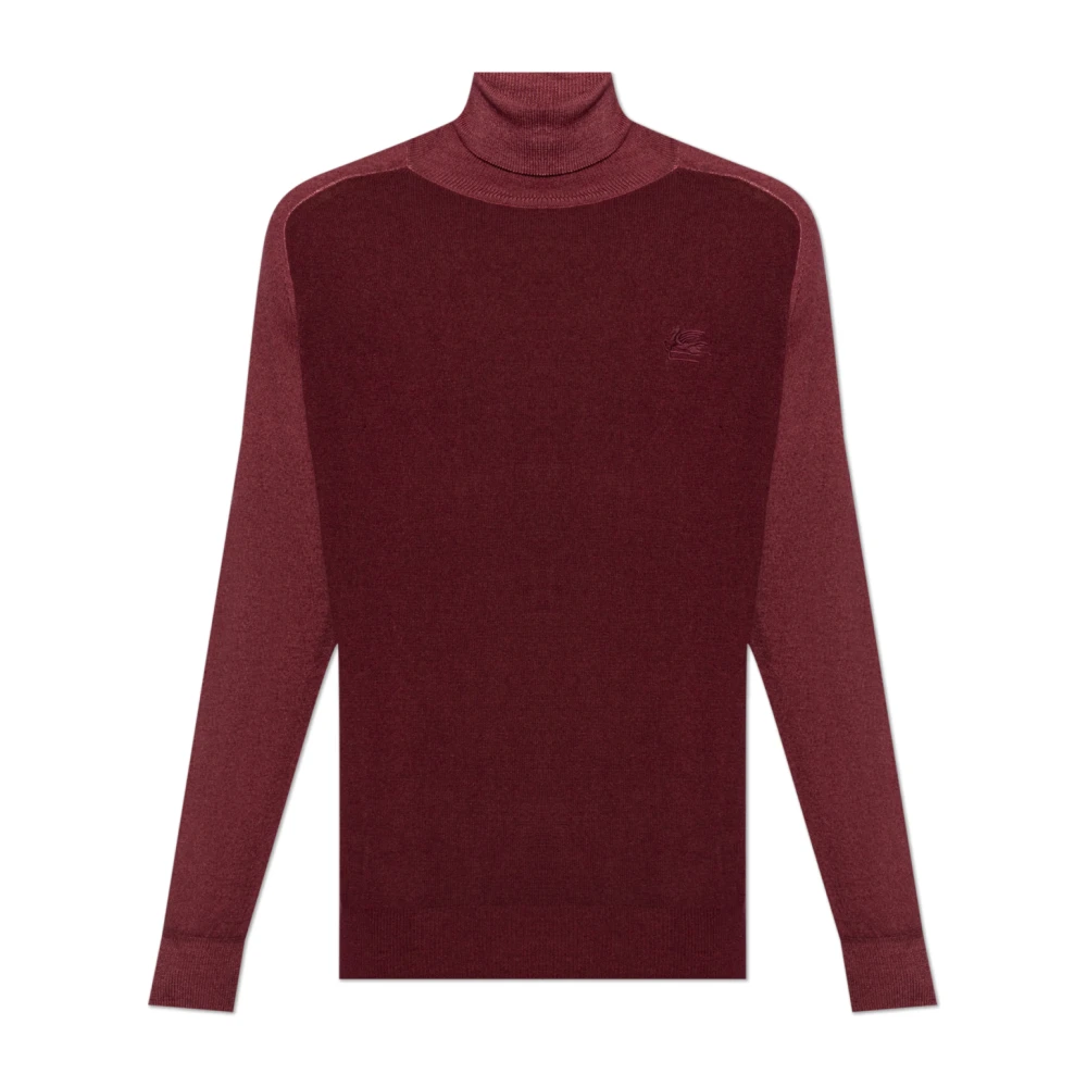 Etro Ull Turtleneck Sweater Red, Herr