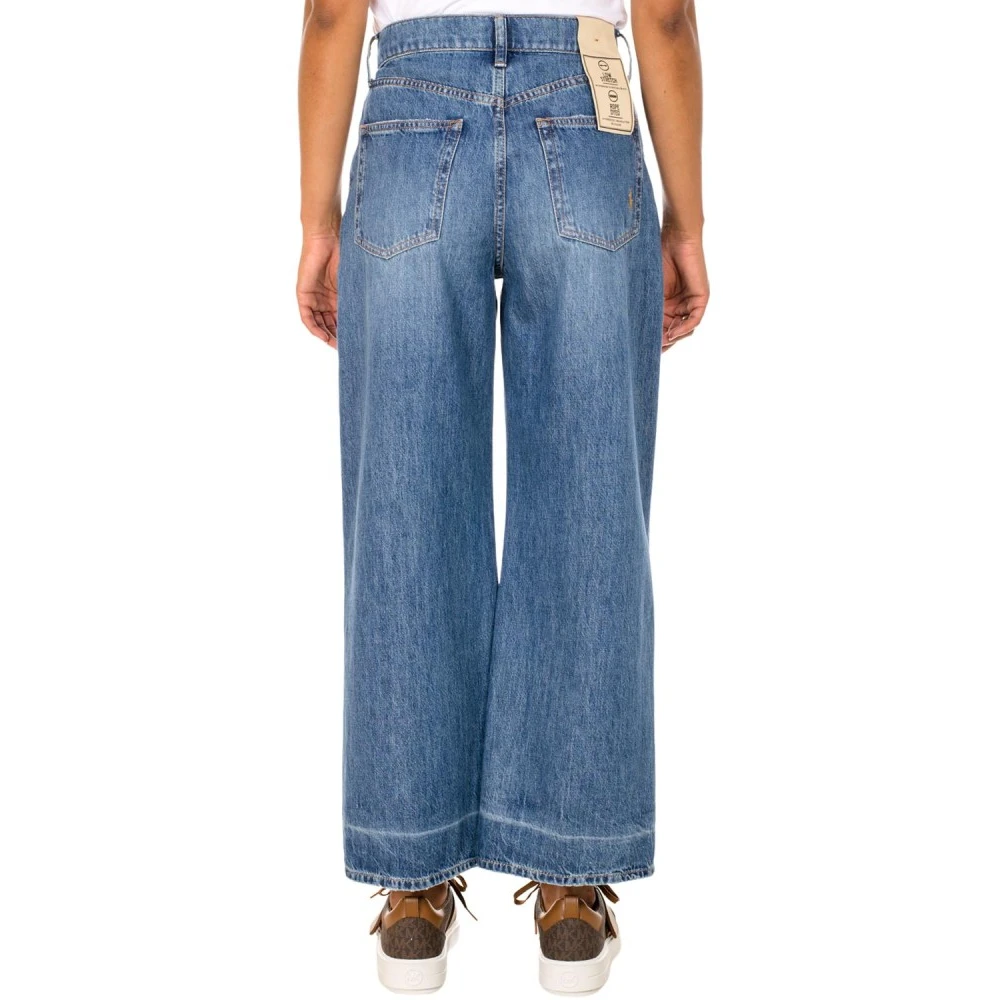 Ralph Lauren Wijde Crop Straight Jeans voor Vrouwen Blue Dames