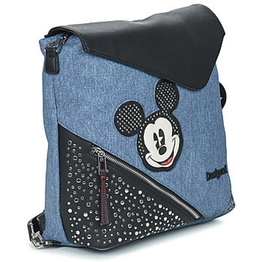 Desigual Mickey Denim Edge Jersey Maxi Rugzak Blue Dames