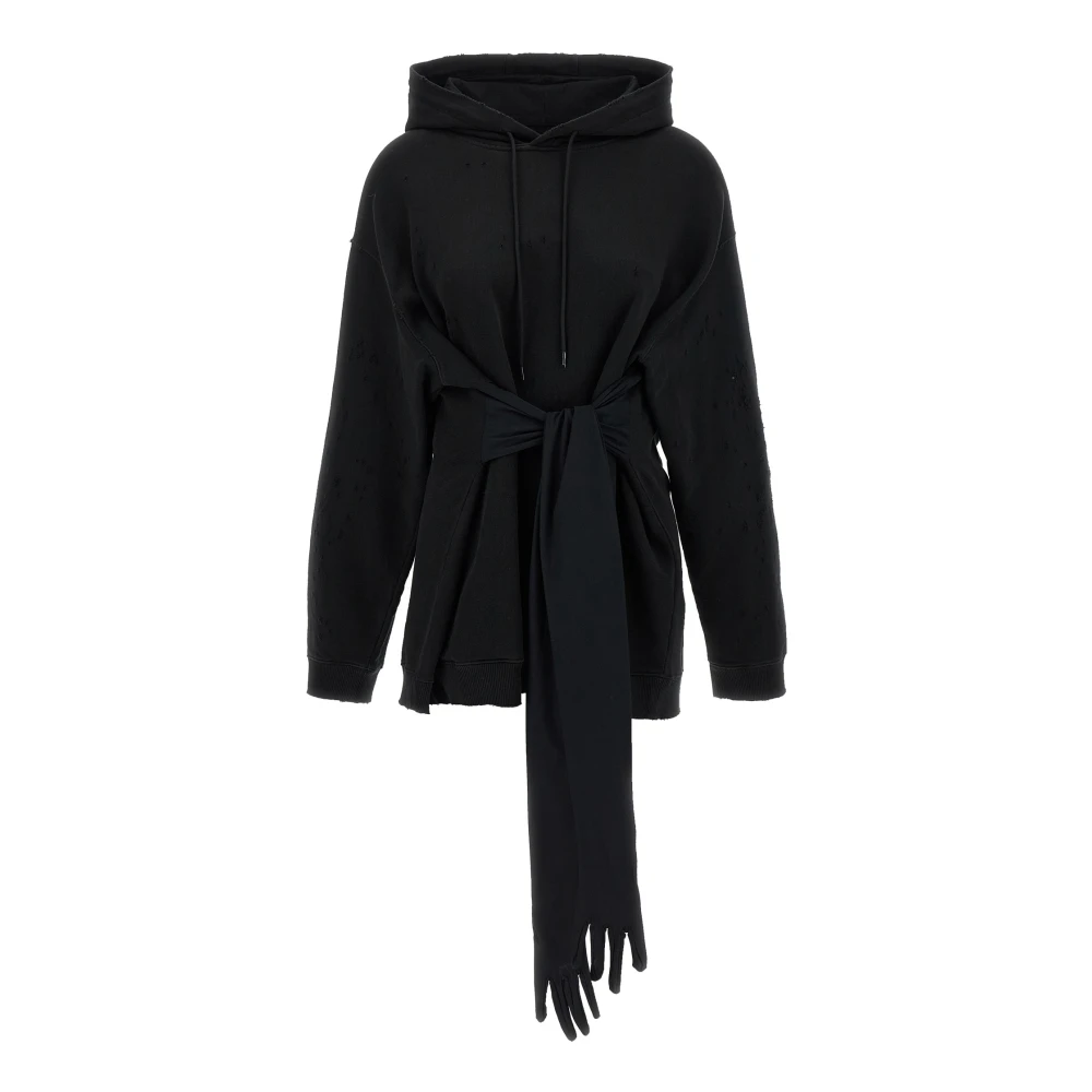Mm6 Maison Margiela Women's Black Hoodie Mini Dress