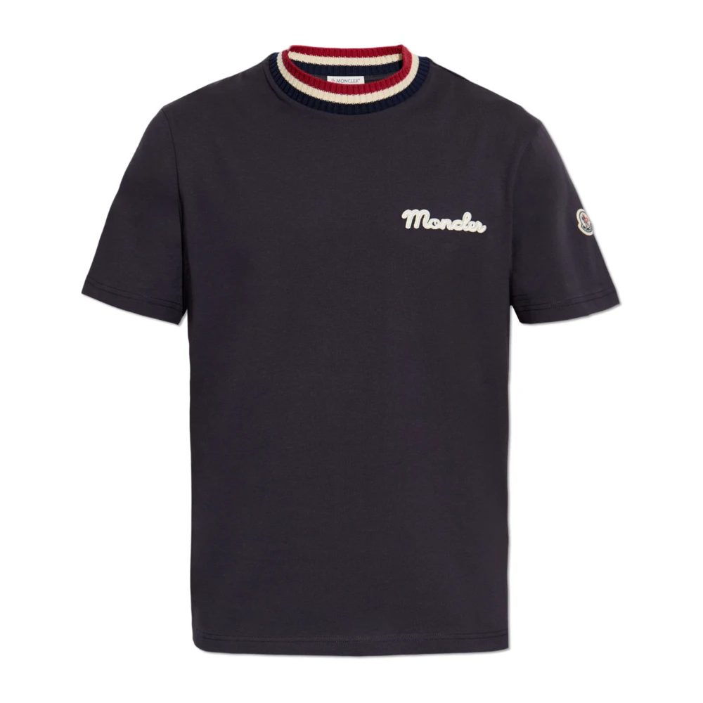 Moncler Men's Blue T-Shirts,, T-Shirt With Logo 2XL