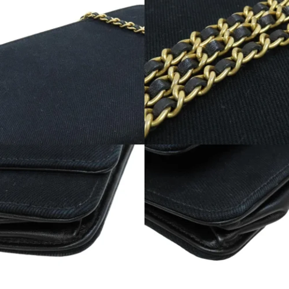 Chanel Vintage Pre-owned Canvas wallets Black Dames