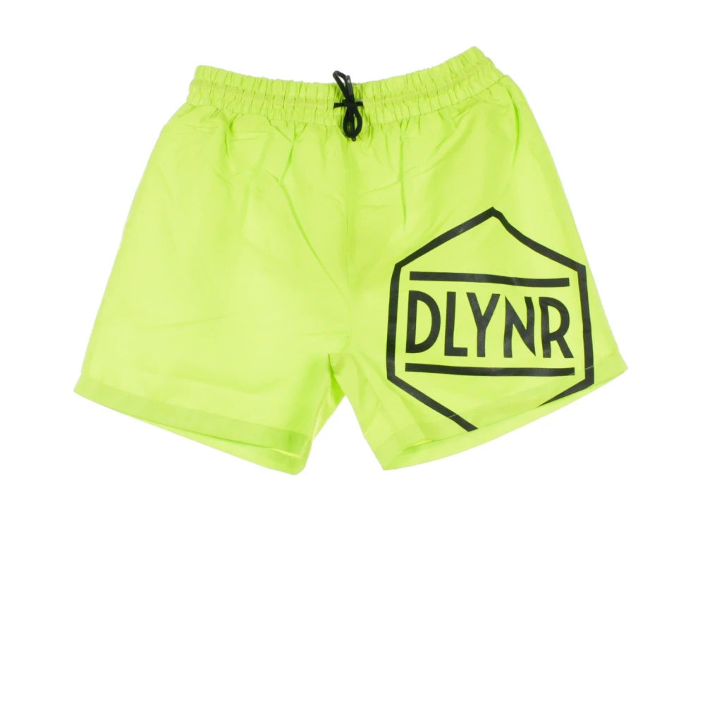 Dolly Noire Fluo Groene Logo Shorts voor Mannen Green Heren