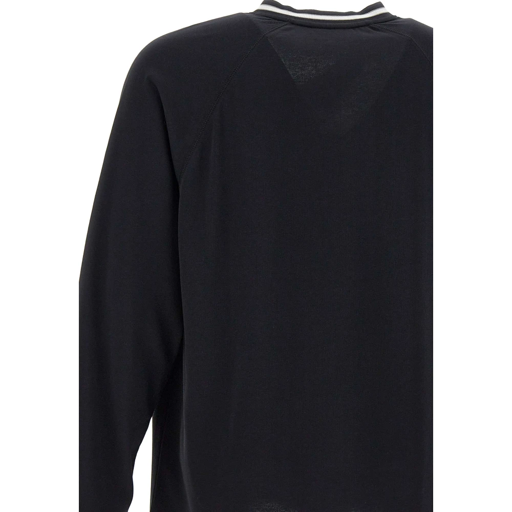 Maison Kitsuné Zwarte Katoenen Trui met Flash Fox Logo Black Heren