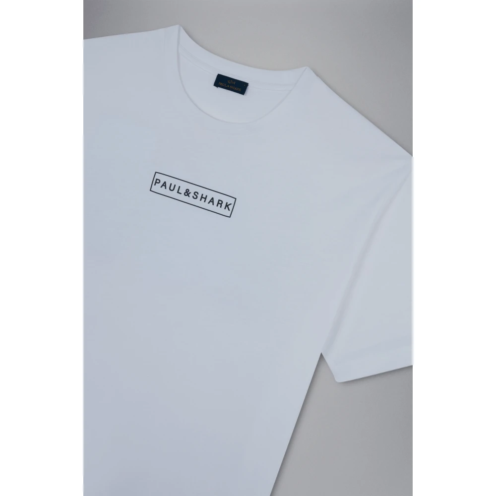 PAUL & SHARK Wit Katoenen T-Shirt Regular Fit White Heren