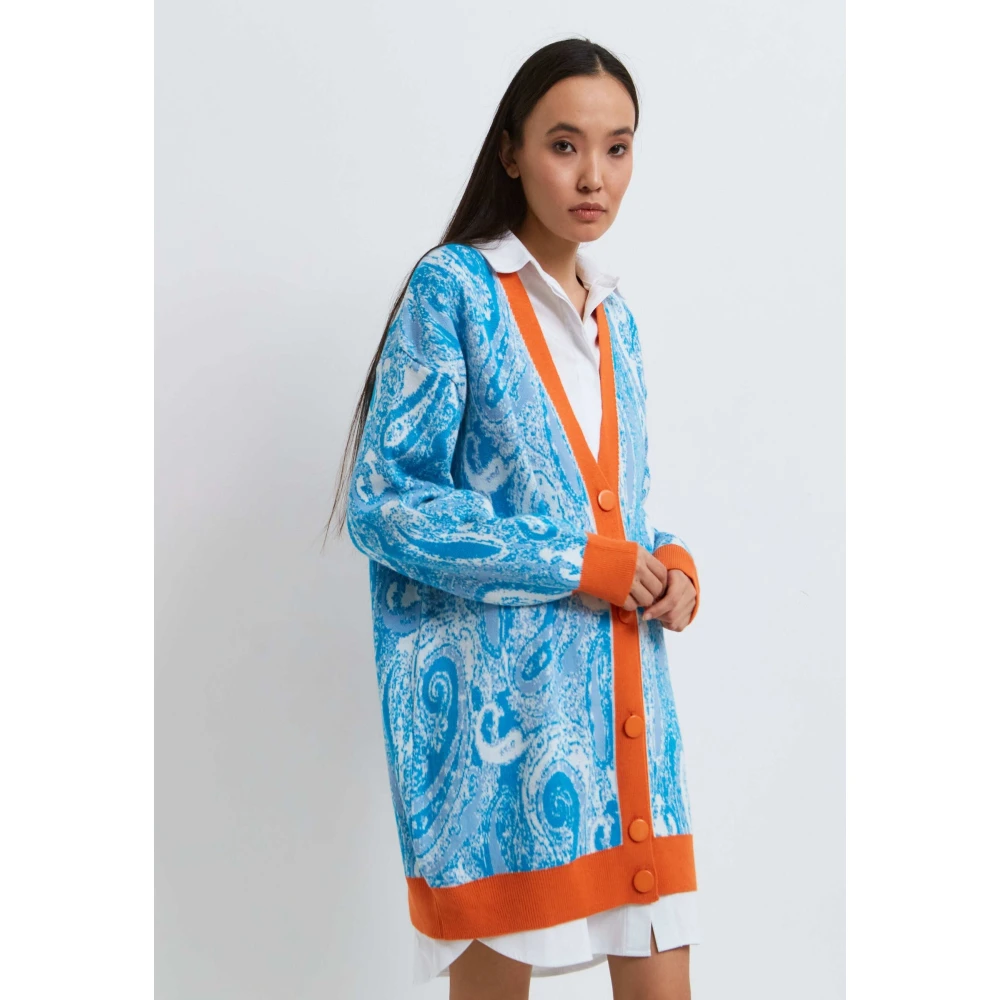 Cesare Gaspari Gekleurde knooptrui met knopen Lichtblauw Multicolor Dames