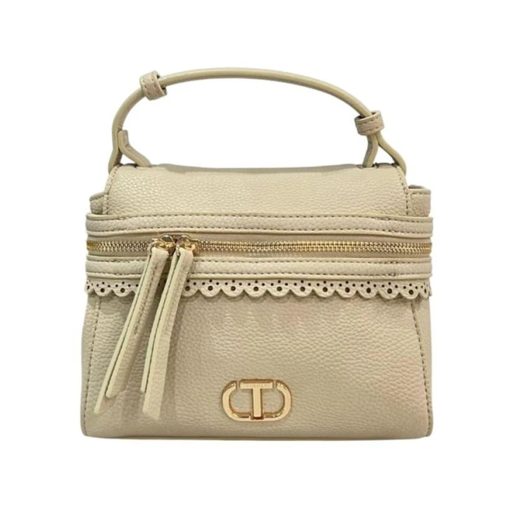 Twinset , Handbags, Female, Beige, One Size, Polyethylene Shoulder Bag