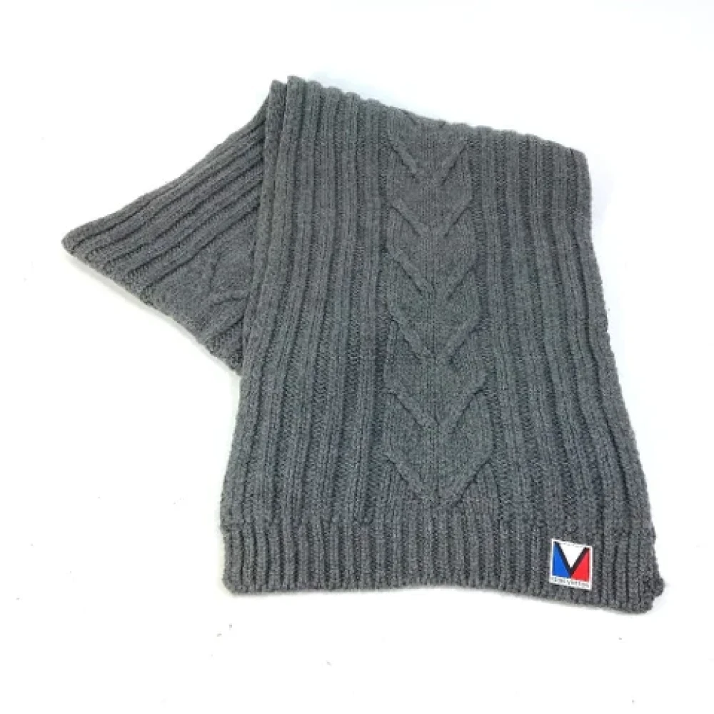 Louis Vuitton Vintage Pre-owned Wool scarves Gray Dames