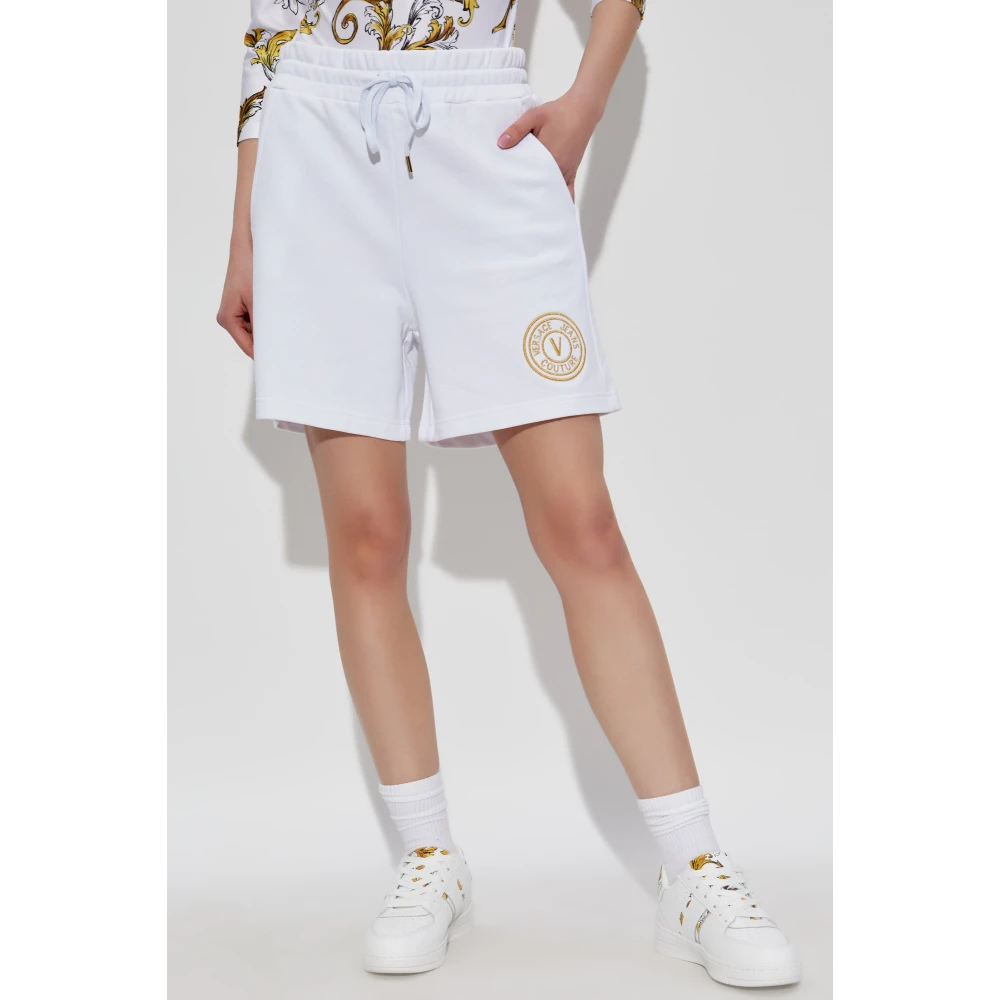 Versace Jeans Couture Shorts met geborduurd logo White Dames