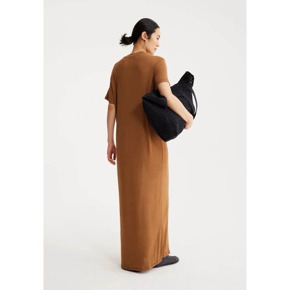 Róhe Soepel T-shirt Jurk Brown Dames