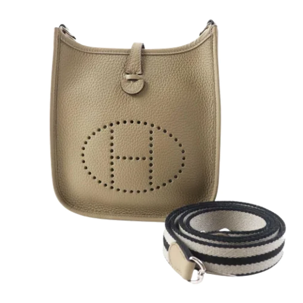 Hermès Vintage Pre-owned Leather shoulder-bags Beige Dames