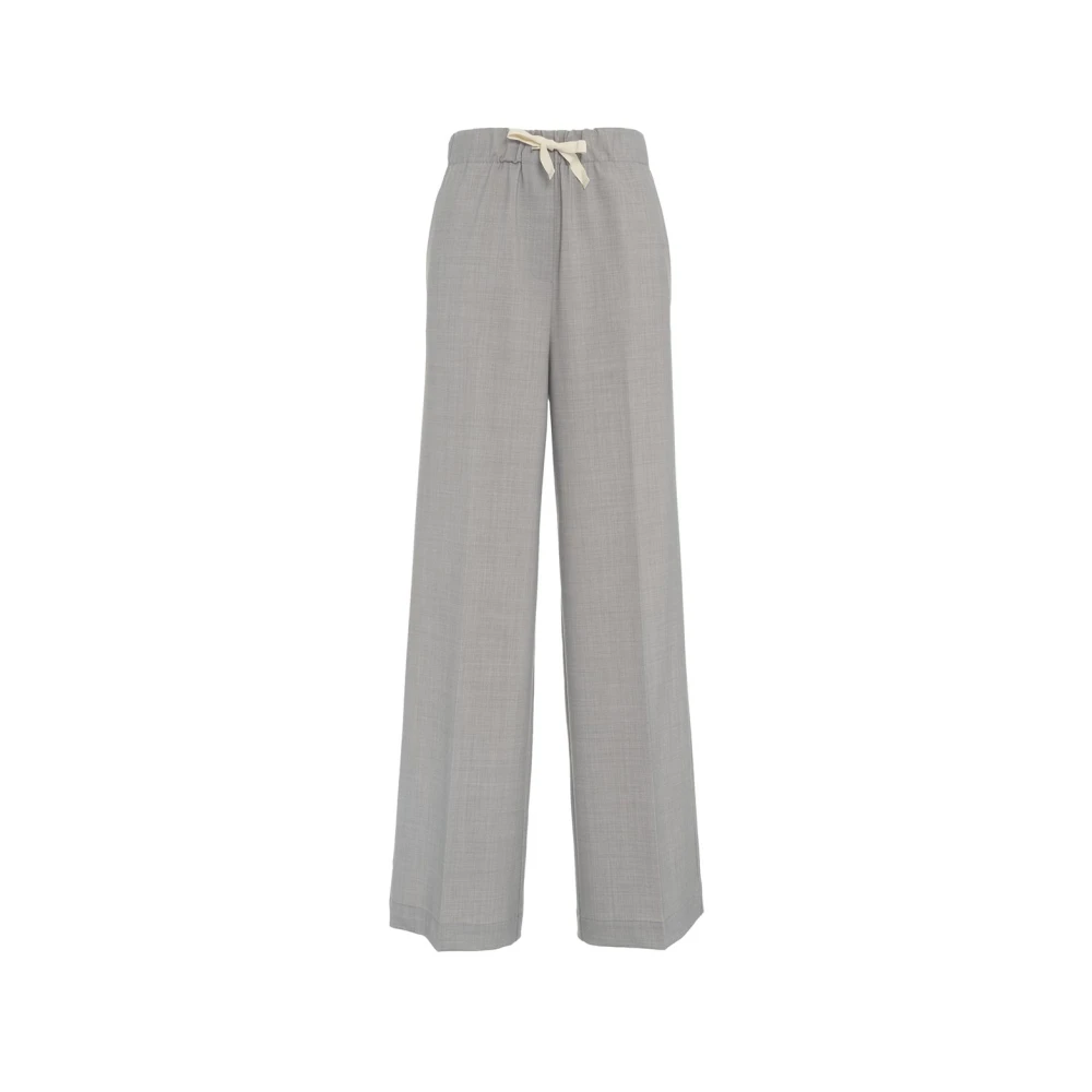 Semicouture Grijze Wollen Blend Elastische Taillebroek Gray Dames