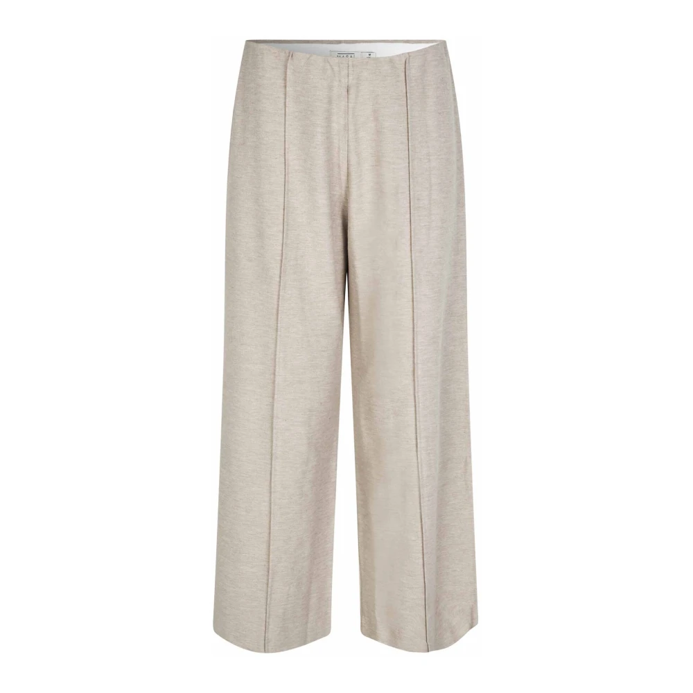 Masai Straight-leg Beige Melange Broek Beige Dames