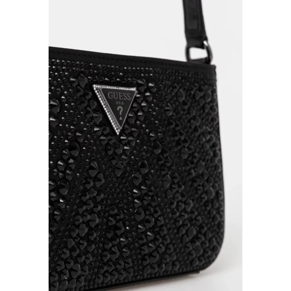 Guess Zwarte schoudertas met strass Black Dames