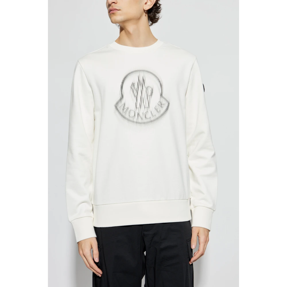 Moncler Sweatshirt met logo Beige Heren