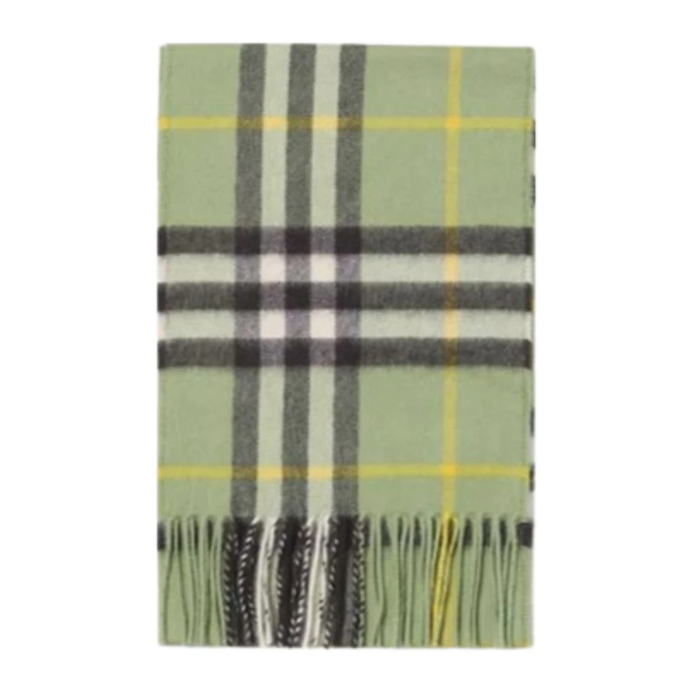 Burberry Groene Geruite Wol Kinder Sjaal Green Unisex