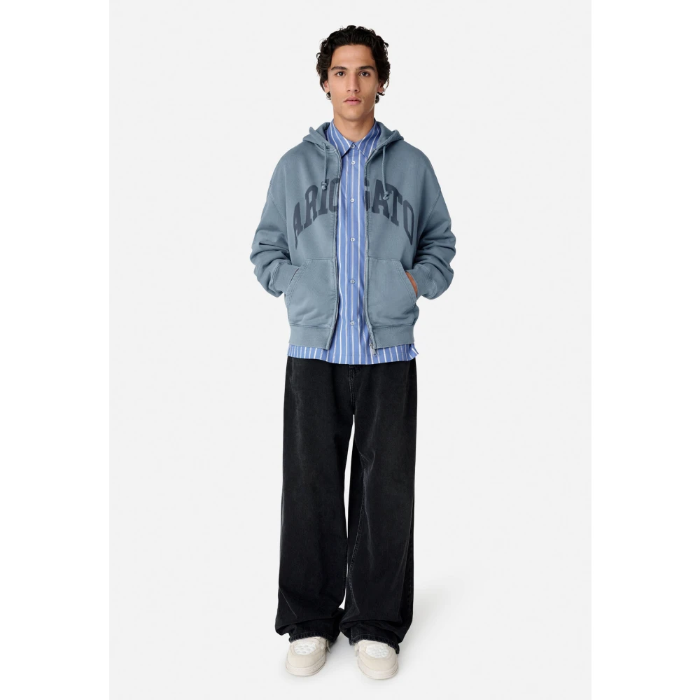 Axel Arigato Link Zip-Up Hoodie Blue Heren