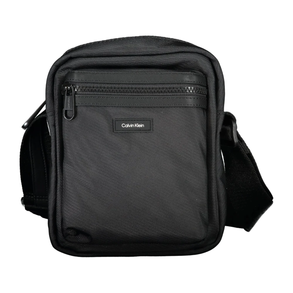 Calvin Klein Zwarte Heren Schoudertas Contrast Details Black Heren