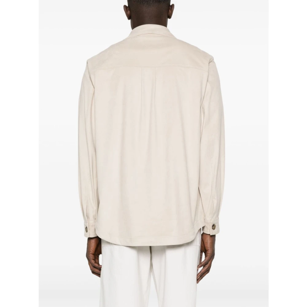 Hugo Boss Witte Outerwear Jas Ss25 Beige Heren