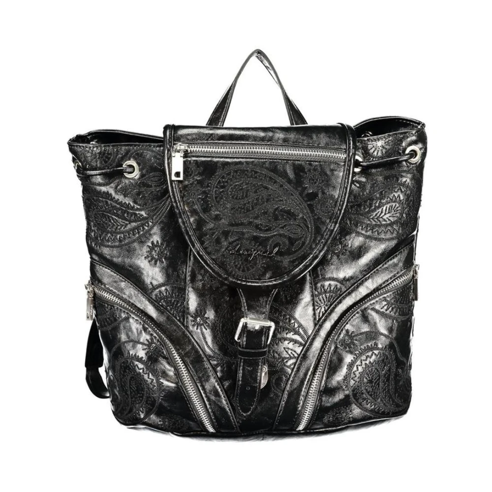 Desigual Women's Noir Leather Backpack Mini Rock - Image 6